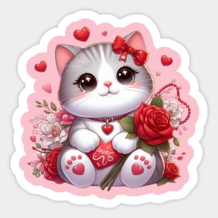 Love Paws Valentine’s Day Cat Sticker